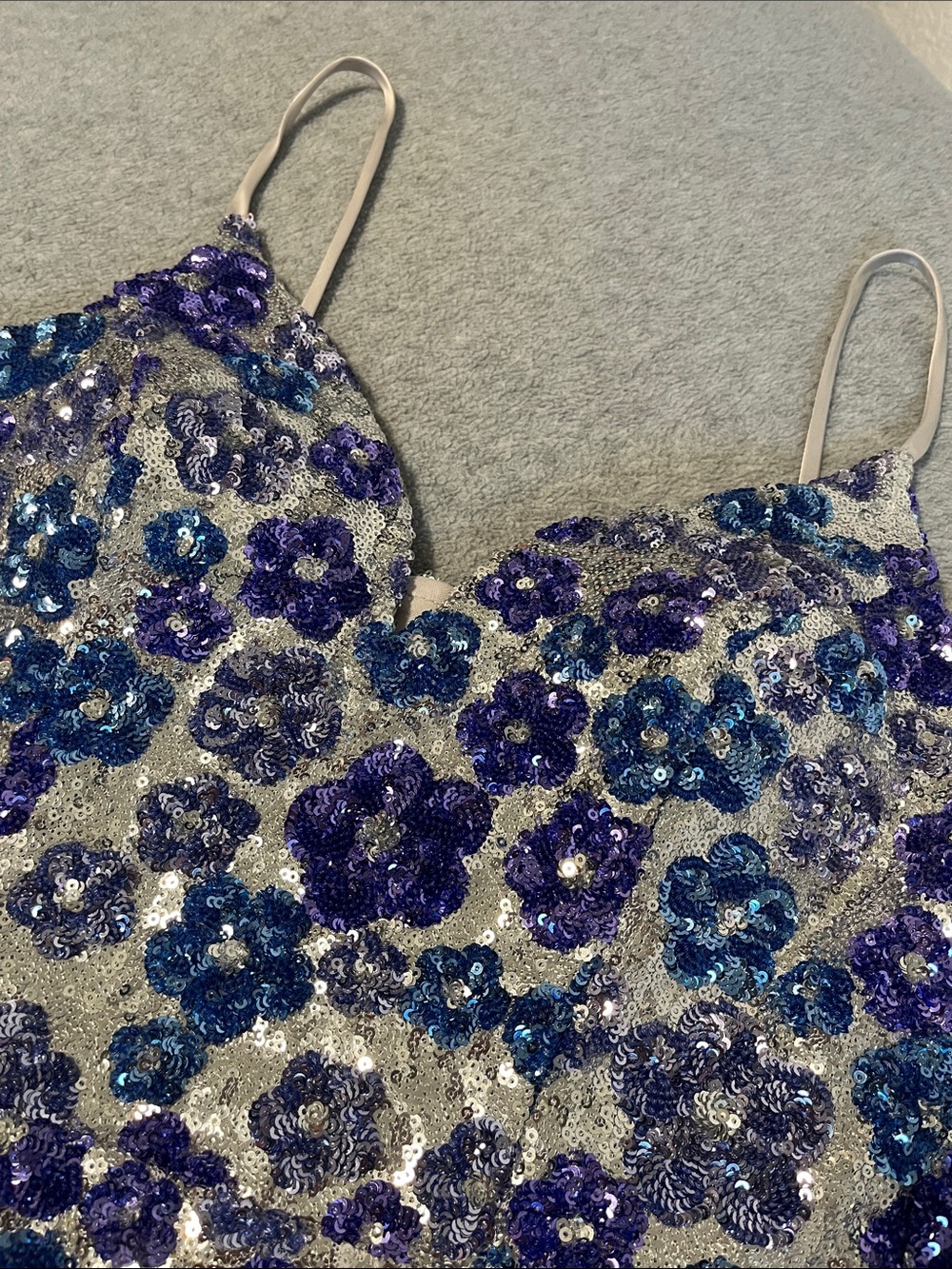 B Smart Floral Sequin Maxi Dress Size 9 10 Event - Picture 11 of 14